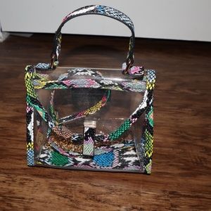 SOLD Multicolored snake skin handbag